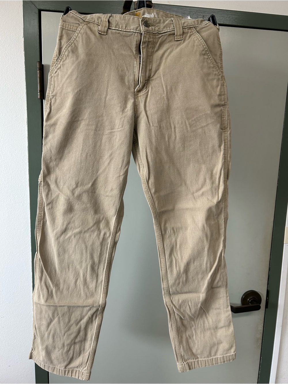 Carhartt Men's Khaki Work Pants - Relaxed Fit
